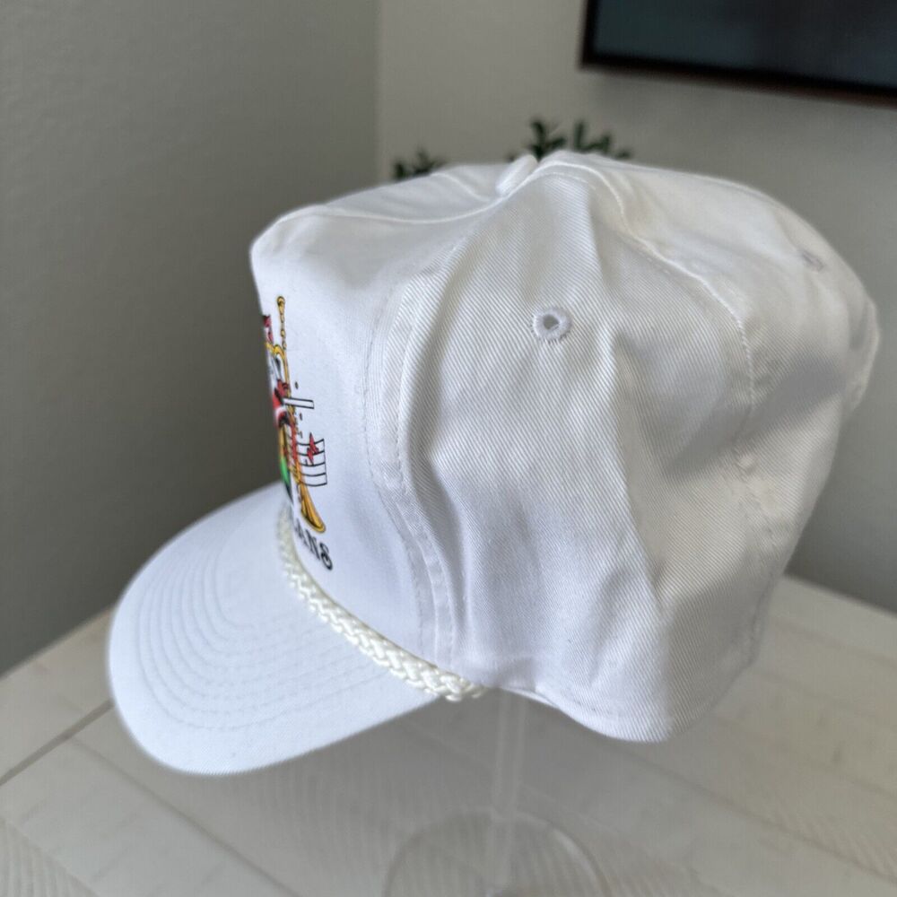 New Orleans Bourbon St Party Time White Adjustable SnapBack Hat Souvenir Vintage - Picture 3 of 11